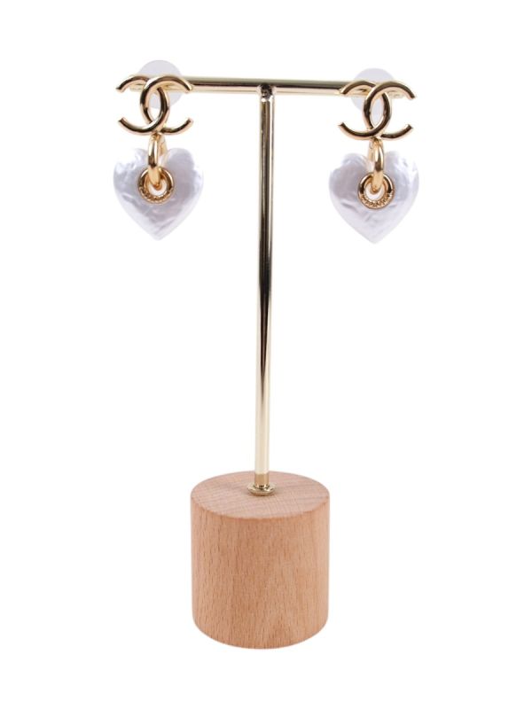 Boucles D'oreilles Coeur Blanc Chanel