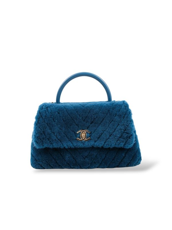 Sac à Bandoulière Chanel Coco Handle Bleu