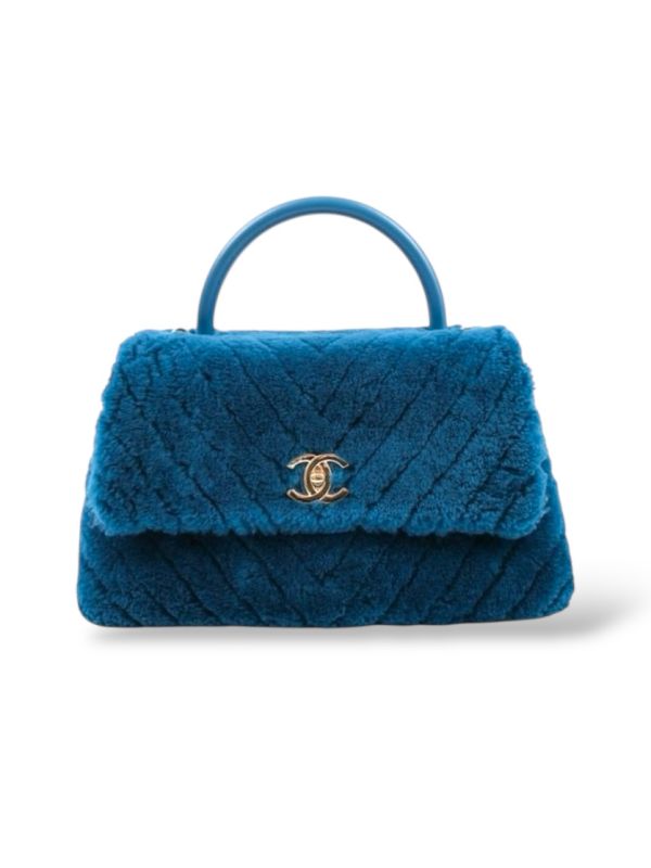 Sac à Bandoulière Chanel Coco Handle Bleu