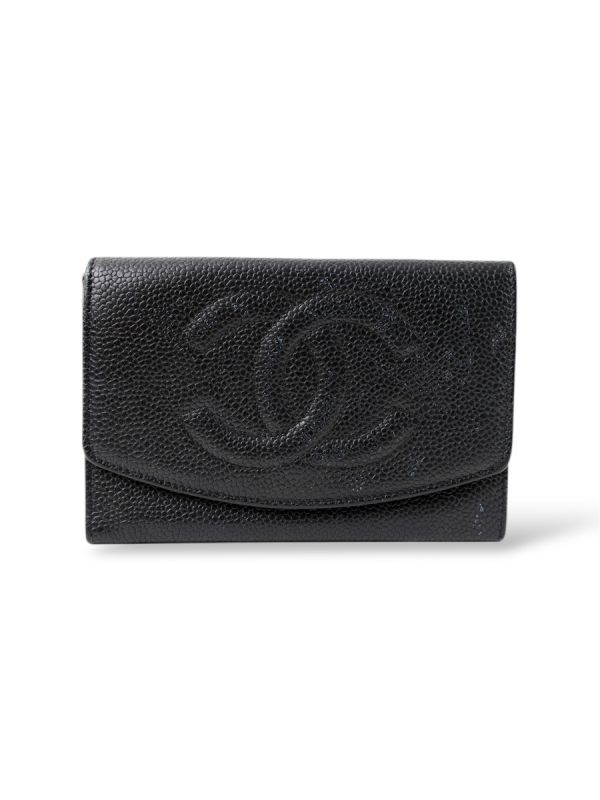 Porte Monnaie Chanel En Cuir Caviar Noir 