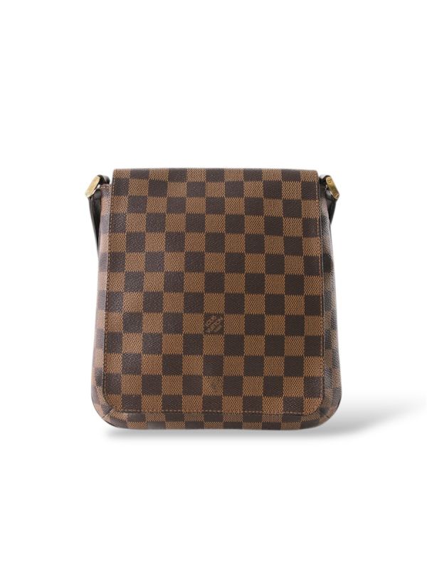 Sac Louis Vuitton Musette Cuir Damier Ébène