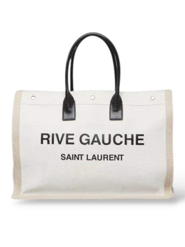 Sac Cabas Saint Laurent Rive Gauche En Toile Beige