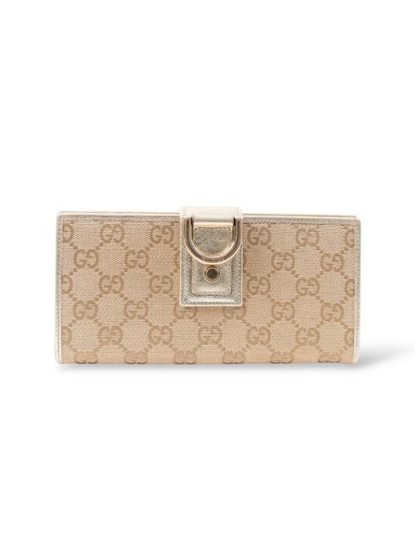 Portefeuille Gucci Monogram Doré 