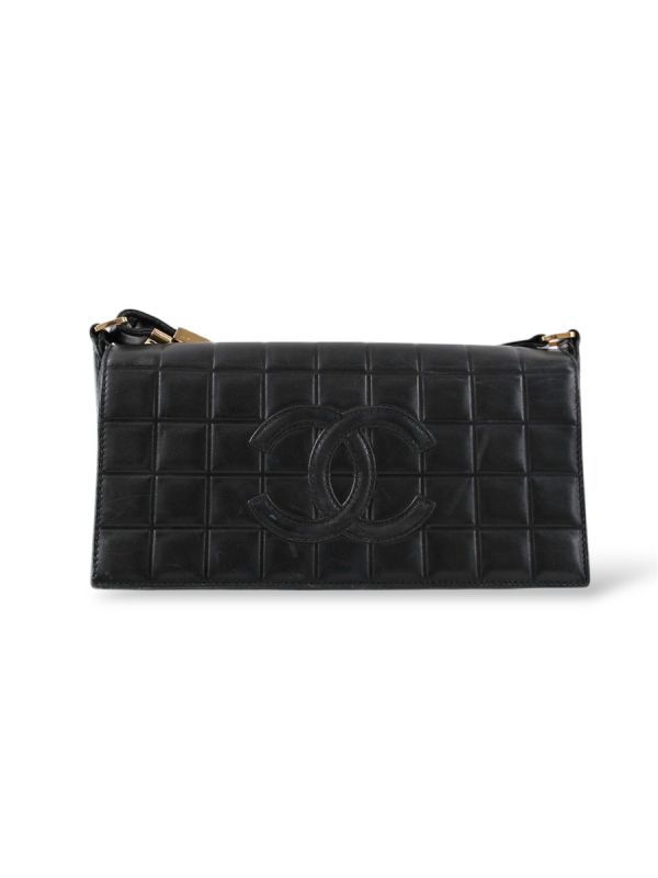 Sac Chanel East West Chocolate Bar Vintage 