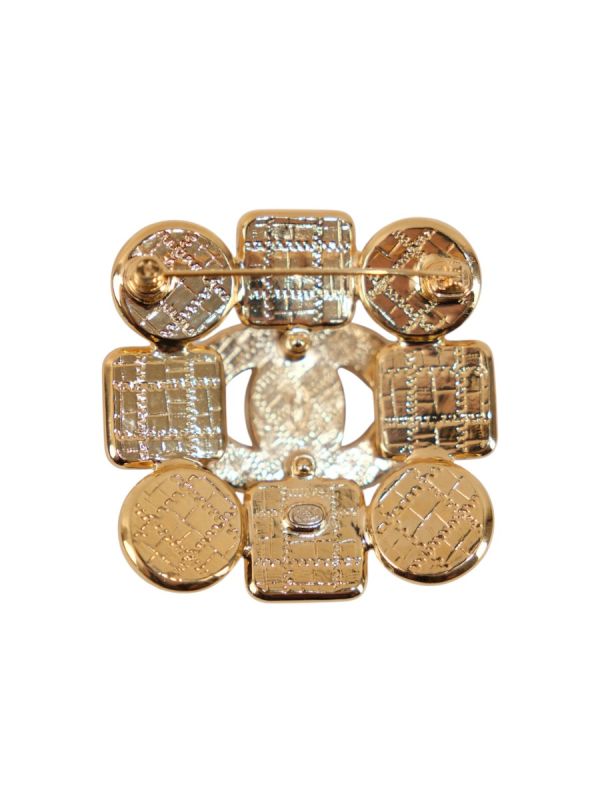 Broche Chanel CC en Blanc Rouge Et Bleu