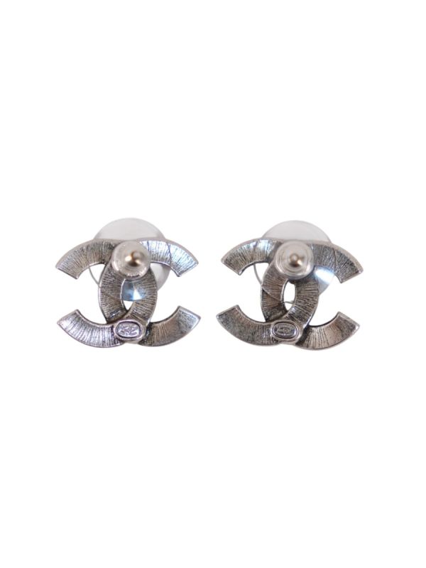Boucles D'oreilles Chanel Silver Vieilli