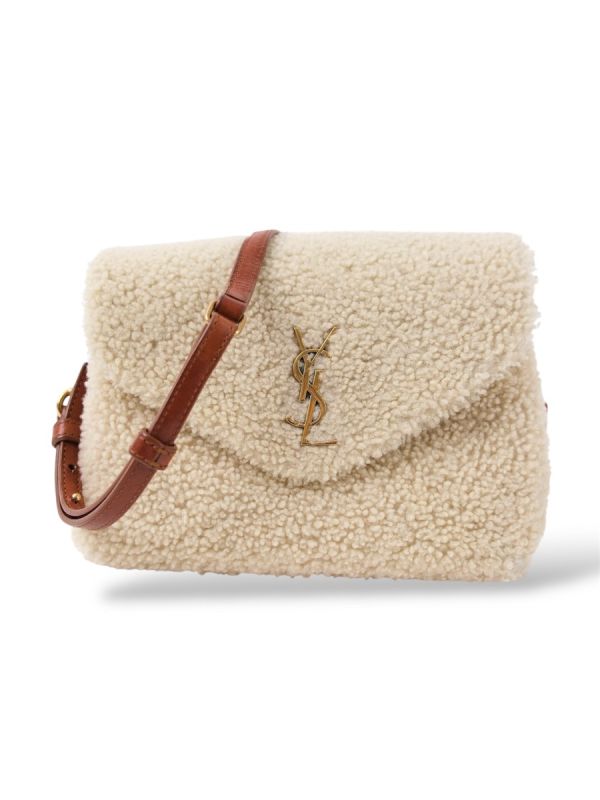 Saint Laurent Loulou Toy En Shearling Marron 
