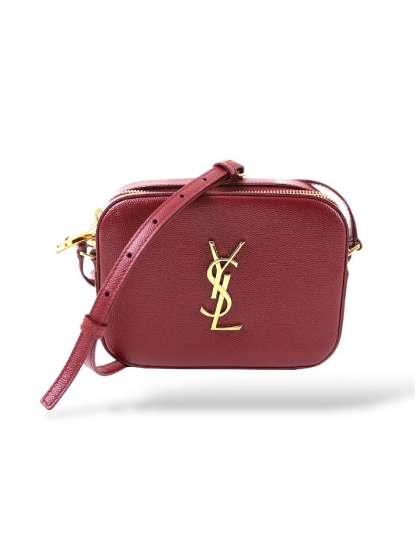 Saint Laurent En Cuir Rouge Grainé 