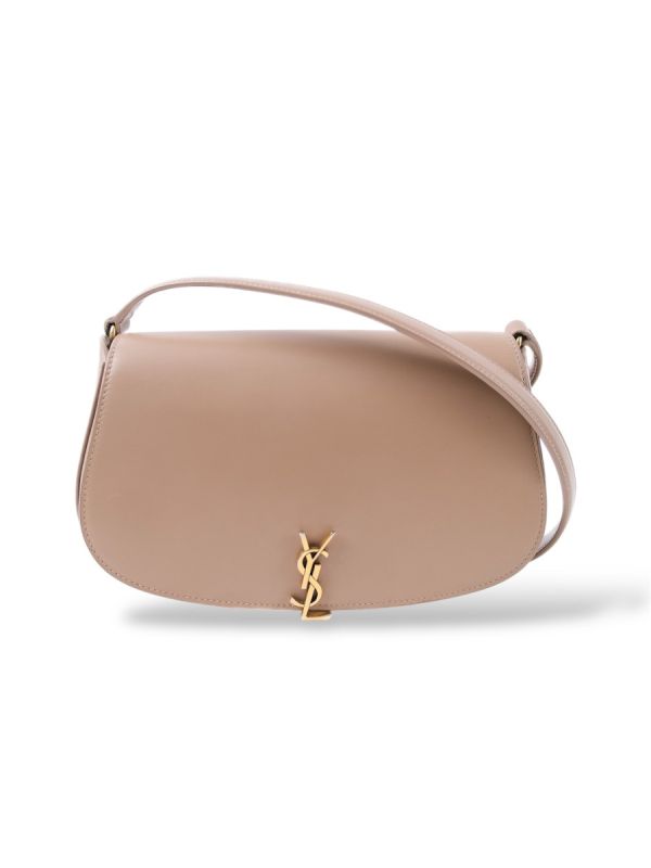 Saint Laurent Mini Voltaire En Cuir Beige 