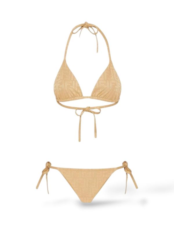 Maillot De Bain Fendi 2 pièces Monogram Beige Taille 42