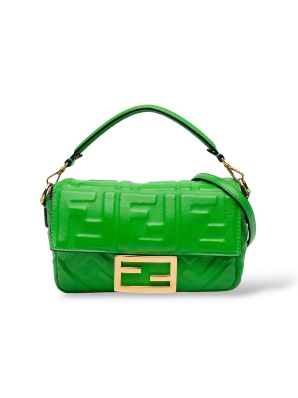 Sac à Bandoulière Fendi Baguette En Cuir De Veau Vert 