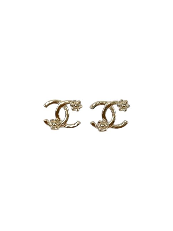 Boucles Chanel Champagne CC Avec Camélias