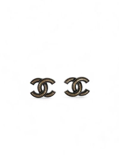 Boucles Chanel CC Métal Doré Vieilli