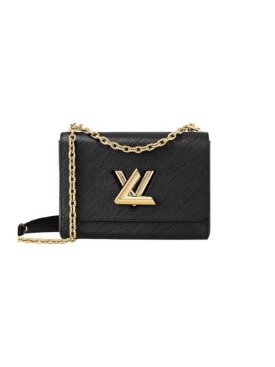 Sac twist MM Louis Vuitton Cuir Épi Noir