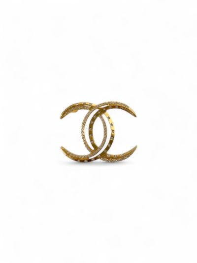 Chanel CC Brooch with Rhinestones and Star Details