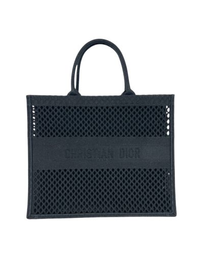 Cabas Large Dior Book Tote en Maille Noir 