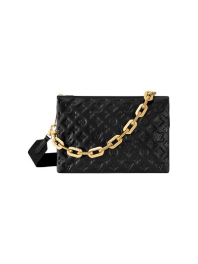 Sac Louis Vuitton Coussin MM en cuir Noir