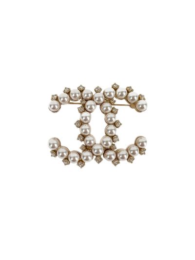 Broche Chanel CC à Perles et Strass