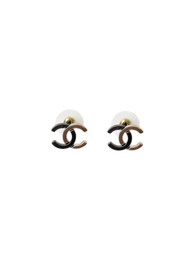 Boucles Chanel Double CC Bicolore