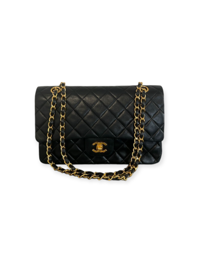 Timeless Double Flap Black Lambskin Bag