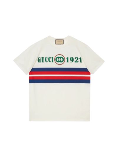 T-shirt Oversize en Coton Gucci 1921 à Broderie Logo Taille S