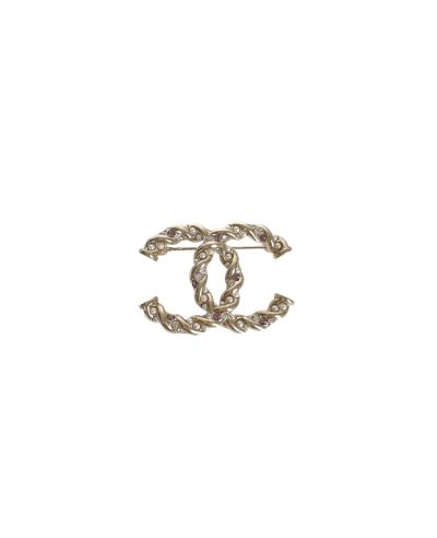 Broche Chanel CC Perles et Strass Roses
