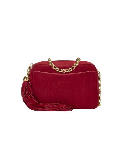Camera Bag Chanel Vintage Suede Rouge