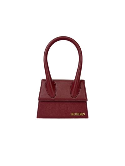 Sac Le Chiquito Jacquemus Moyen en Cuir Bordeaux