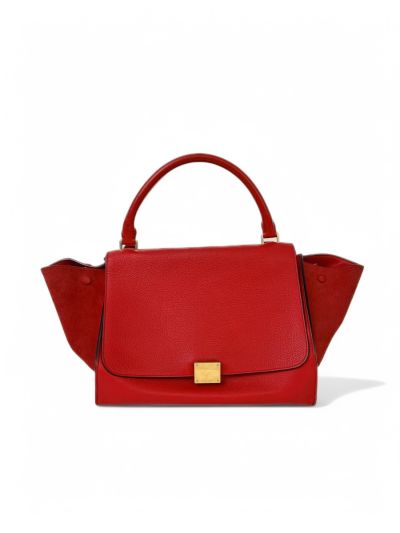 Sac a Main Celine Trapeze En Cuir Rouge