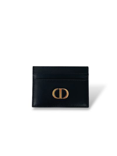 Porte-Cartes Dior Caro En Cuir Noir