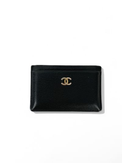 Porte-Cartes Chanel En Cuir Noir