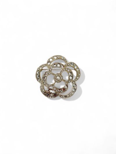 Broche Chanel Camélia À Strass