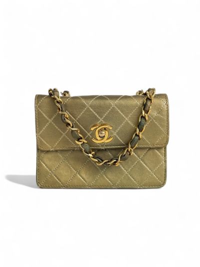 Mini Wallet On Chain Chanel Cuir Doré