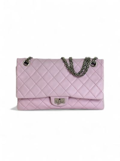 Sac Chanel 2.55 en Cuir Lisse Rose Pale