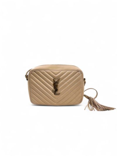 Sac Saint Laurent Lou En Cuir Matelassé Beige