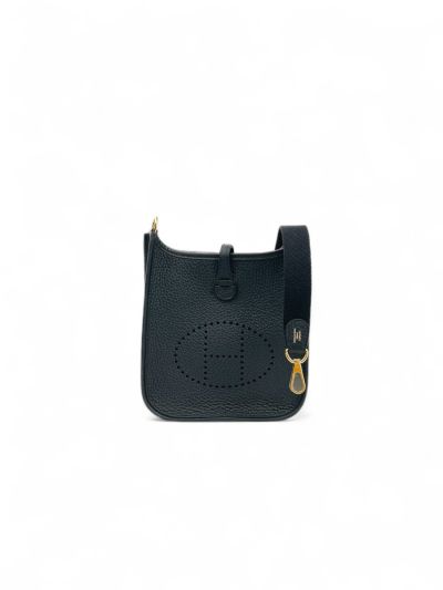 Hermès Mini Evelyne 16 Leather Amazone Black Shoulder Bag