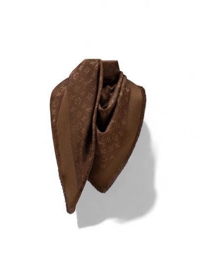Châle Louis Vuitton Shine Monogram Marron