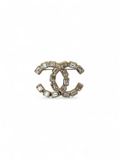 Broche Chanel Champagne et Strass Cristal