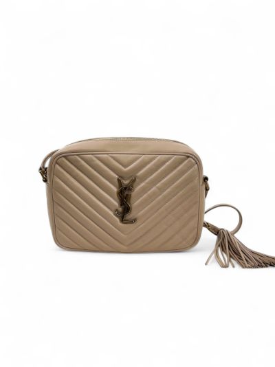 Sac Saint Laurent Lou En Cuir Matelassé Beige