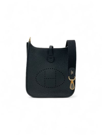 Sac Bandoulière Hermès Mini Evelyne 16 Cuir Amazone Noir
