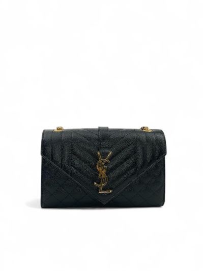 Sac Bandoulière Saint Laurent En Cuir Noir Grainé