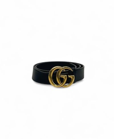 Ceinture Noire Gucci Avec Boucle Brillante