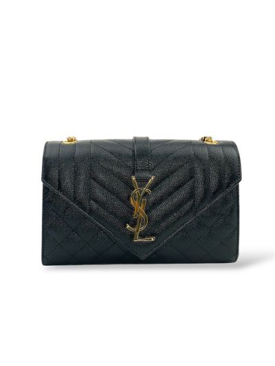 Sac Bandoulière Saint Laurent En Cuir Noir Grainé