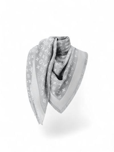 Louis Vuitton Shine Monogram Grey Shawl