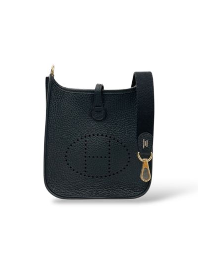 Sac Bandoulière Hermès Mini Evelyne 16 Cuir Amazone Noir