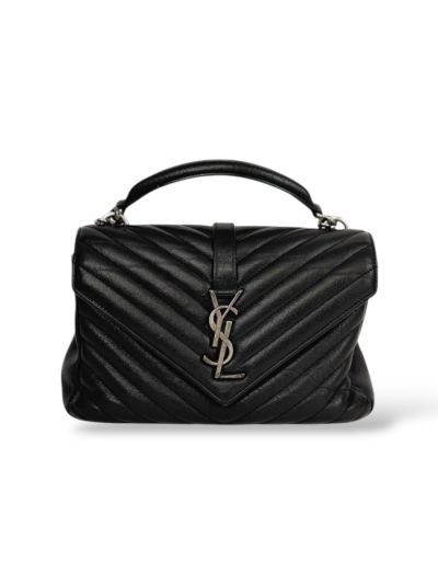 Sac YSL Collège Medium en Cuir Matelassé Noir