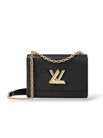 Sac twist MM Louis Vuitton Cuir Épi Noir