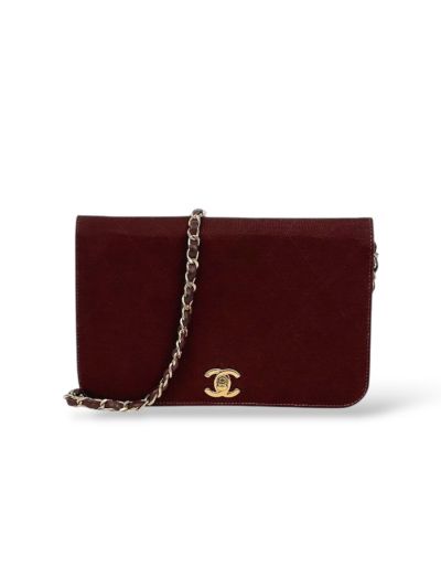 Sac Chanel Vintage En Jersey Bordeaux
