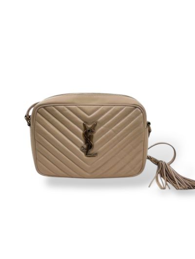 Sac Saint Laurent Lou En Cuir Matelassé Beige