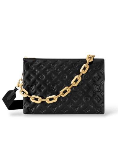 Sac Louis Vuitton Coussin MM En Cuir Noir